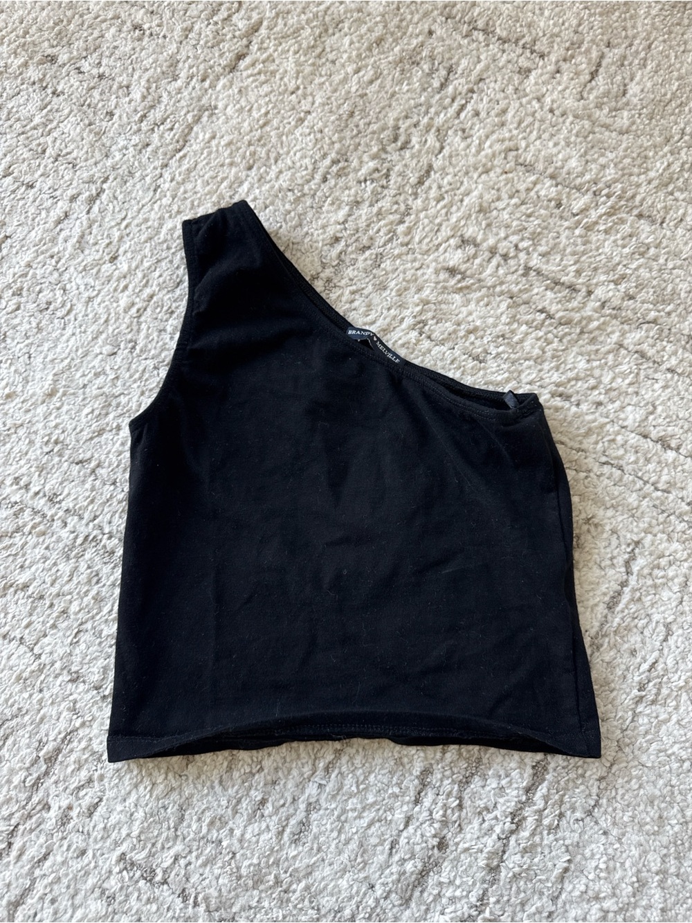 Brandy Melville One-Shoulder Black Crop Top